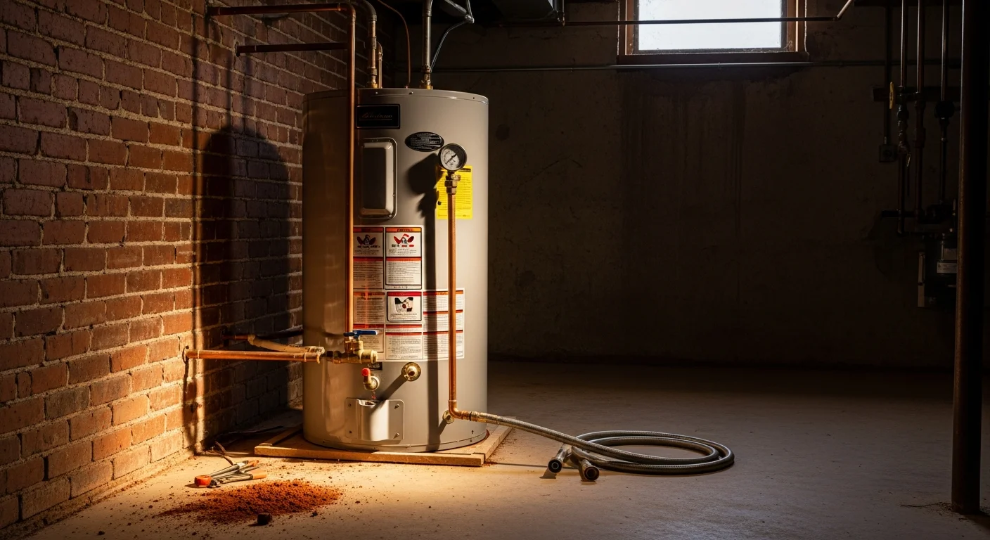 Professional plumber working on residential plumbing system in Tulsa