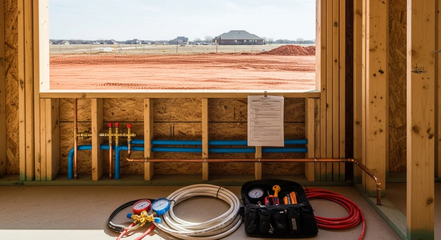 Plumbing installation in new construction Tulsa home